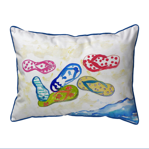 Highland Dunes Imani Six Flip Flops Indoor/Outdoor Throw Pillow Cover